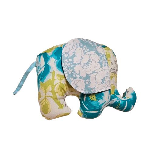 Floral Baby Gift, Stuffed Animal, Plush Elephant, Baby Shower Gift, Vintage Roses, Gifts for Her, Boho Baby Gift, Handmade Plushie