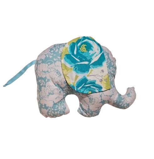 Floral Baby Gift, Stuffed Animal, Plush Elephant, Baby Shower Gift, Vintage Roses, Gifts for Her, Boho Baby Gift, Handmade Plushie