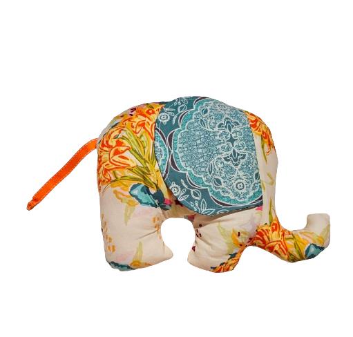 Floral Baby Gift, Stuffed Animal, Plush Elephant, Baby Shower Gift, Vintage Roses, Gifts for Her, Boho Baby Gift, Handmade Plushie