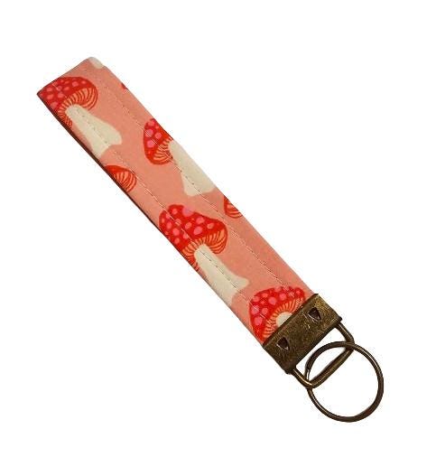 Key Fob Keychain, Keychain Wristlet, Ruby Star Society, Key Wristlet,  Fabric Keychain, Strawberry Keyfob, Wristlet Keychain, Gift for Her