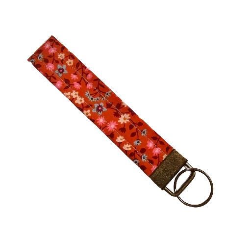 Key Fob Keychain, Keychain Wristlet, Ruby Star Society, Key Wristlet,  Fabric Keychain, Strawberry Keyfob, Wristlet Keychain, Gift for Her