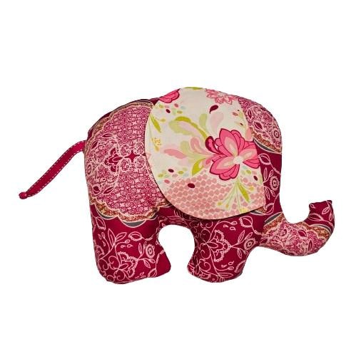 Floral Baby Gift, Stuffed Animal, Plush Elephant, Baby Shower Gift, Vintage Roses, Gifts for Her, Boho Baby Gift, Handmade Plushie