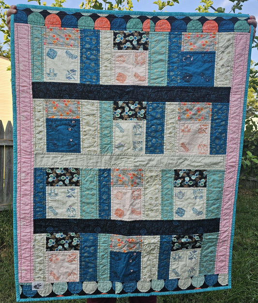 Handmade Quilt, Ruby Star Society Quilt, Purl, Throw Quilt, Lap Quilt, Patchwork Quilt, Crib Quilt, Toddler Quilt, Handmade Gift for Girls