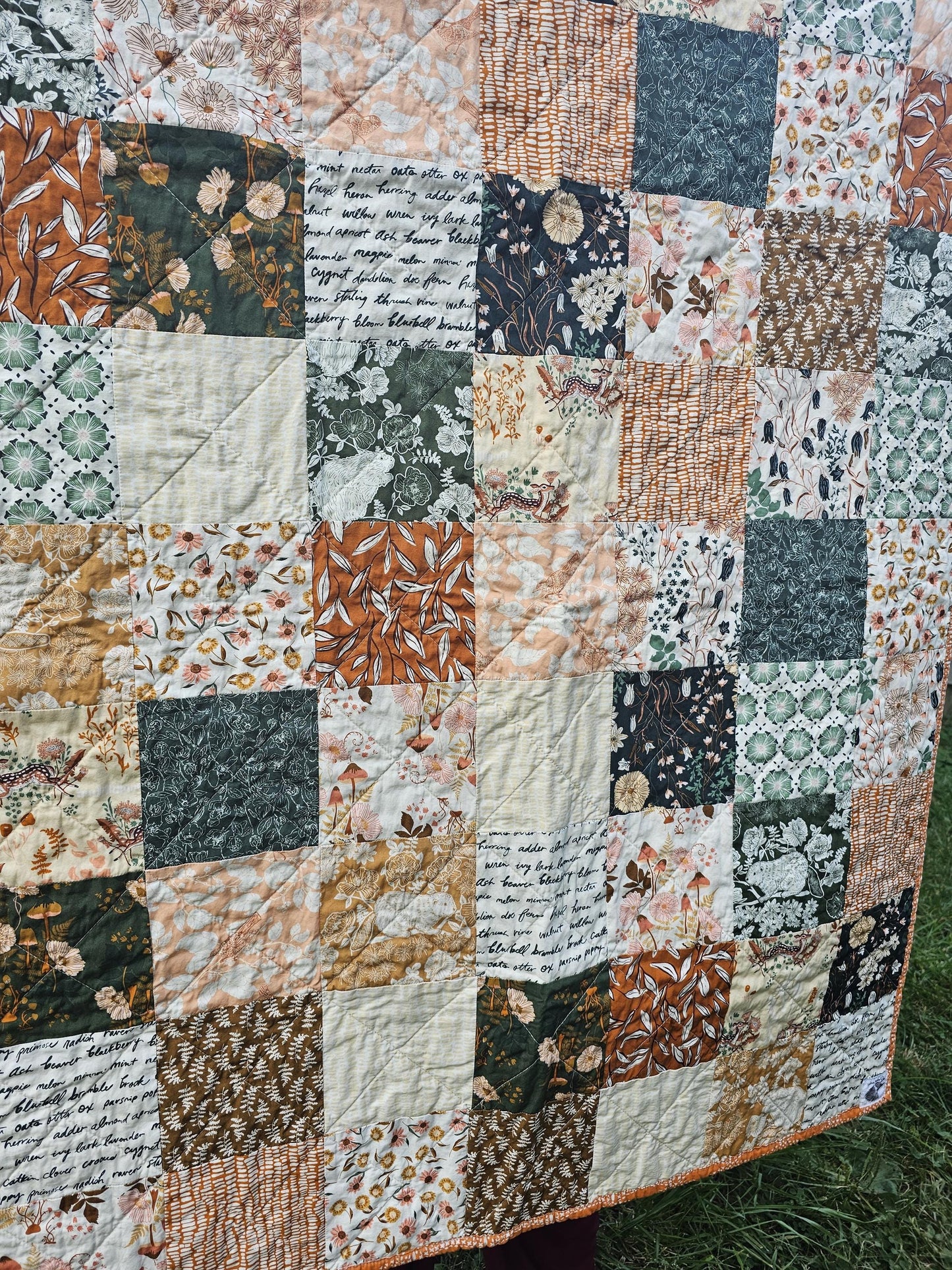Handmade Mushroom Quilt, Woodland Quilt, Gender Neutral Quilt, Patchwork Quilt, Crib Quilt, Toddler Quilt, Handmade Gift, Baby Shower Gift