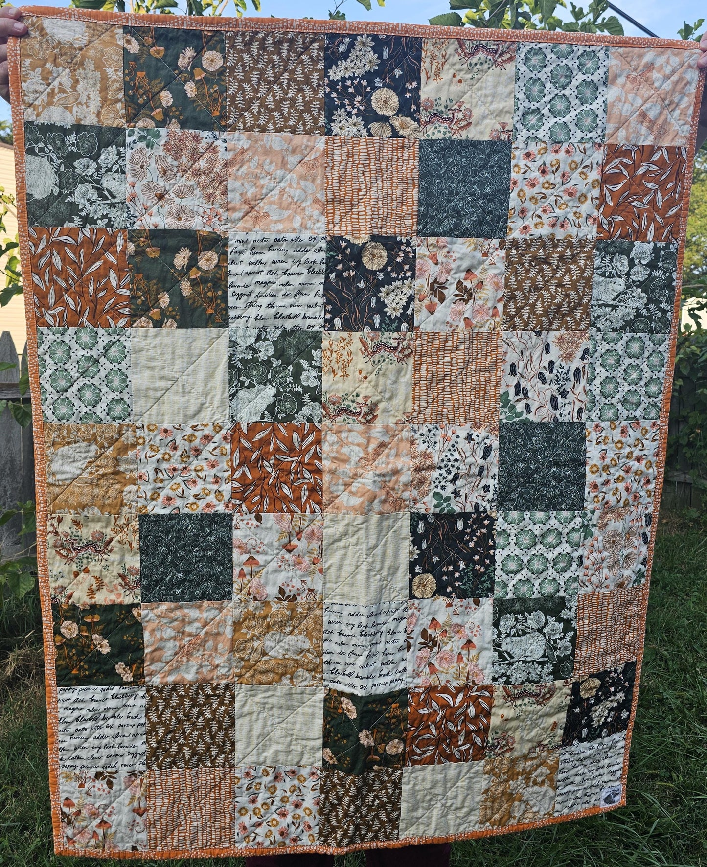 Handmade Mushroom Quilt, Woodland Quilt, Gender Neutral Quilt, Patchwork Quilt, Crib Quilt, Toddler Quilt, Handmade Gift, Baby Shower Gift