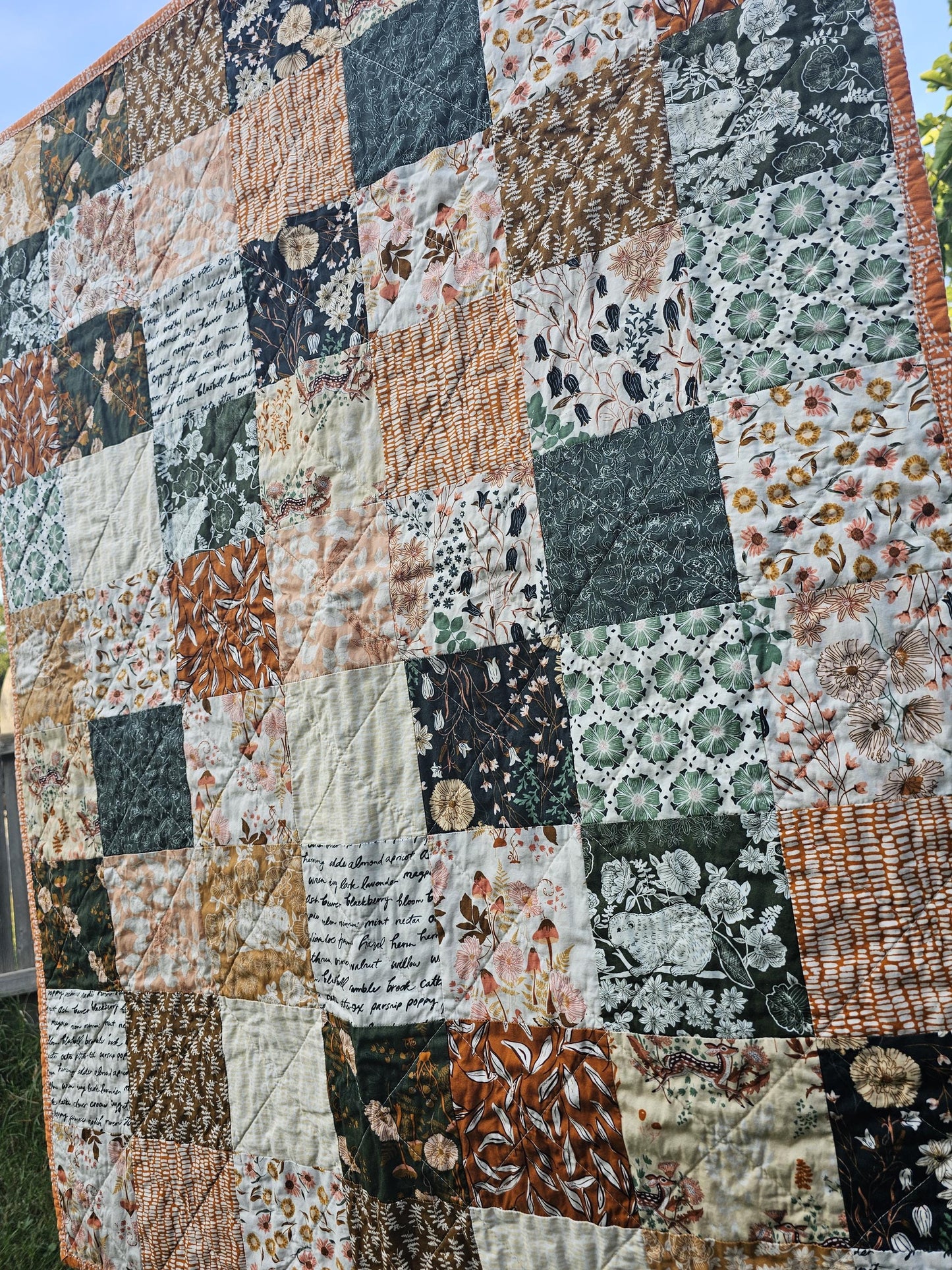 Handmade Mushroom Quilt, Woodland Quilt, Gender Neutral Quilt, Patchwork Quilt, Crib Quilt, Toddler Quilt, Handmade Gift, Baby Shower Gift