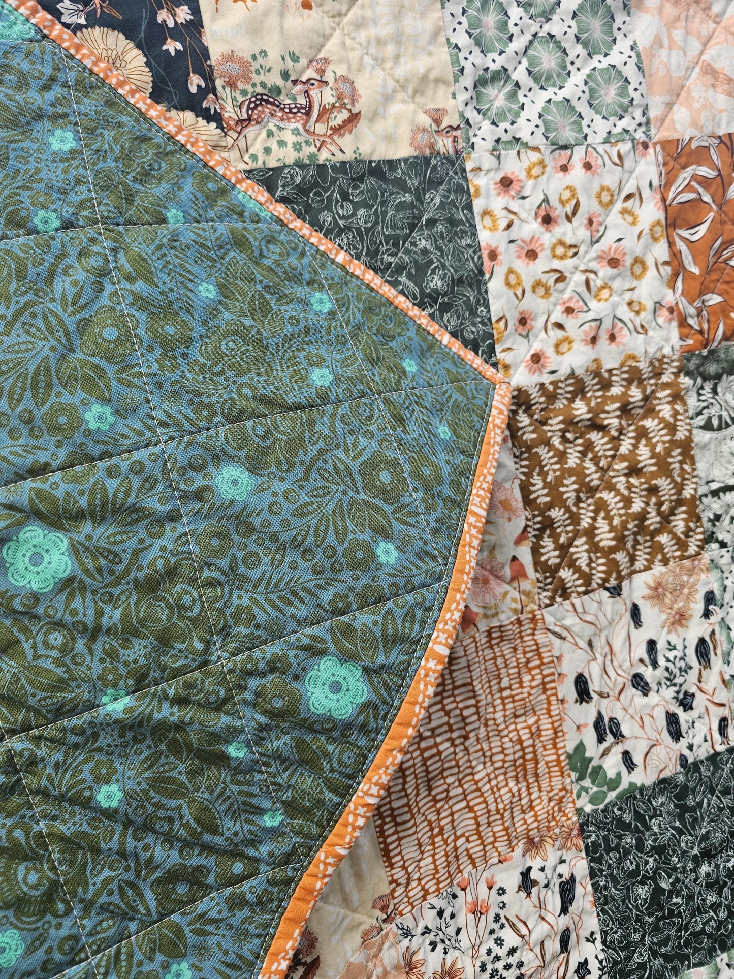 Handmade Mushroom Quilt, Woodland Quilt, Gender Neutral Quilt, Patchwork Quilt, Crib Quilt, Toddler Quilt, Handmade Gift, Baby Shower Gift