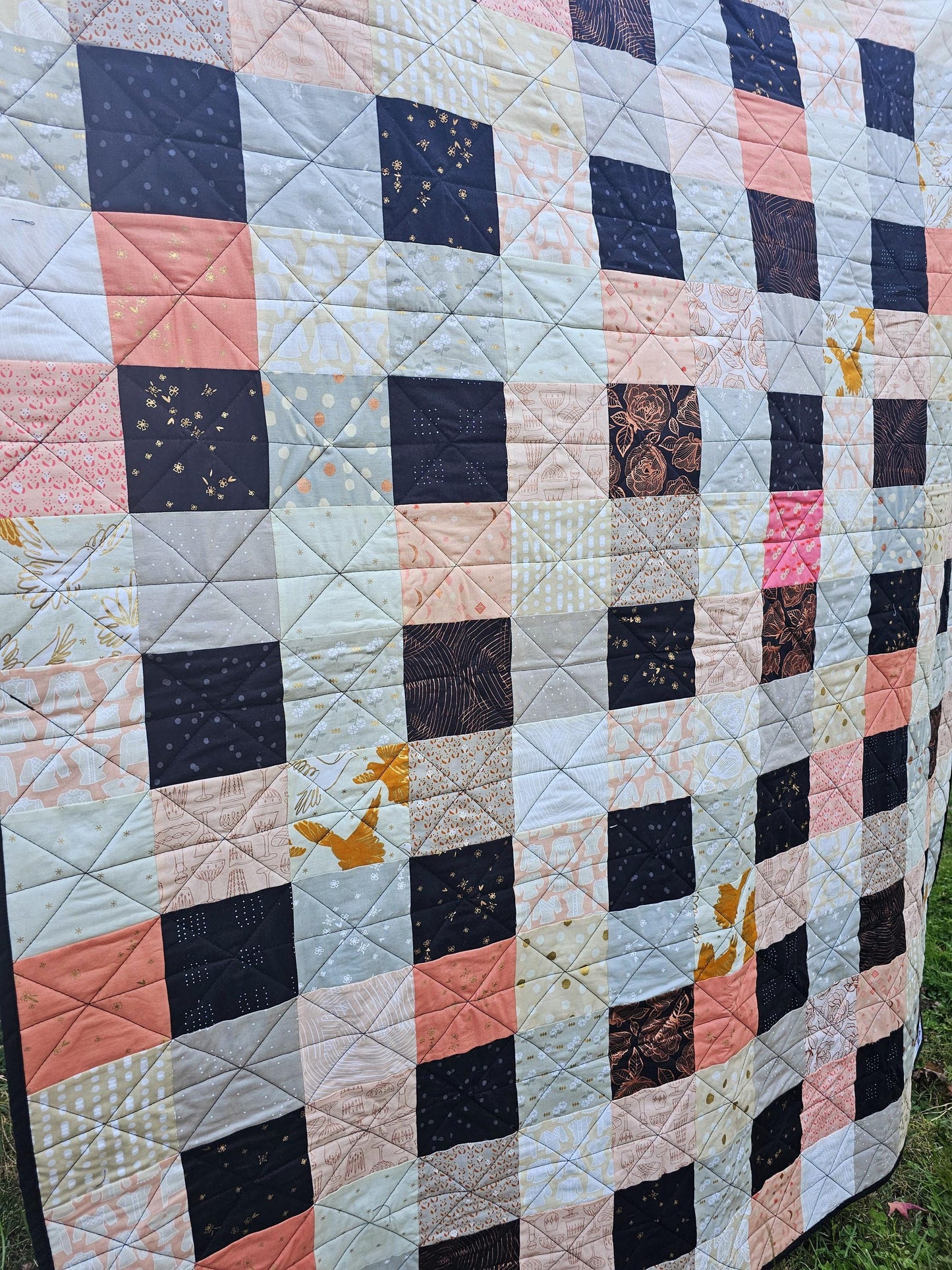 Handmade Quilt, Ruby Star Society Quilt, Throw Quilt, Lap Quilt, Patchwork Quilt, Dorm Room Quilt, Handmade Gift for Girls, Christmas Gift