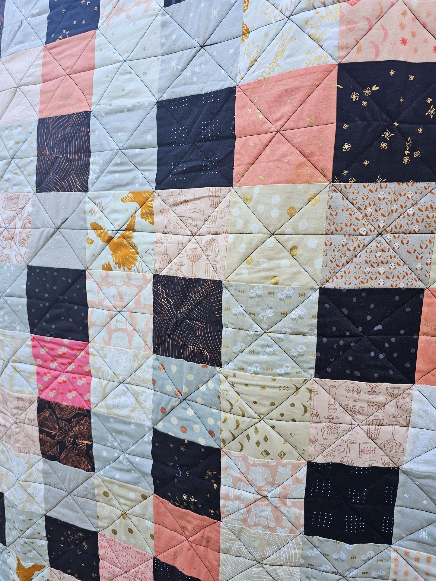 Handmade Quilt, Ruby Star Society Quilt, Throw Quilt, Lap Quilt, Patchwork Quilt, Dorm Room Quilt, Handmade Gift for Girls, Christmas Gift