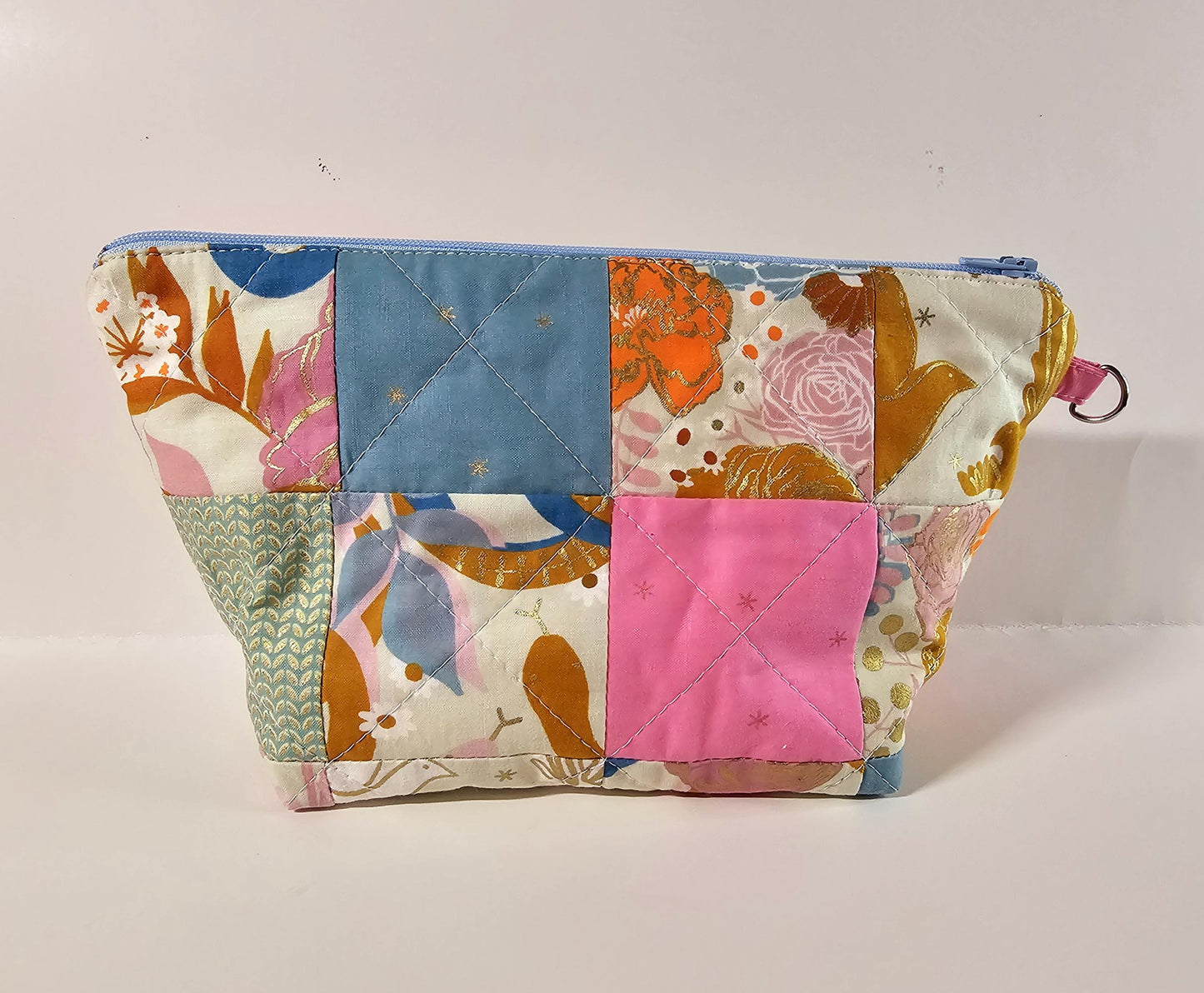 Patchwork Zippered Pouch, Cosmetic Bag, Toiletry Bag, Gifts for Her, Unique Gift, Ruby Star Society, Handmade Quilted Pouch, Christmas Gift