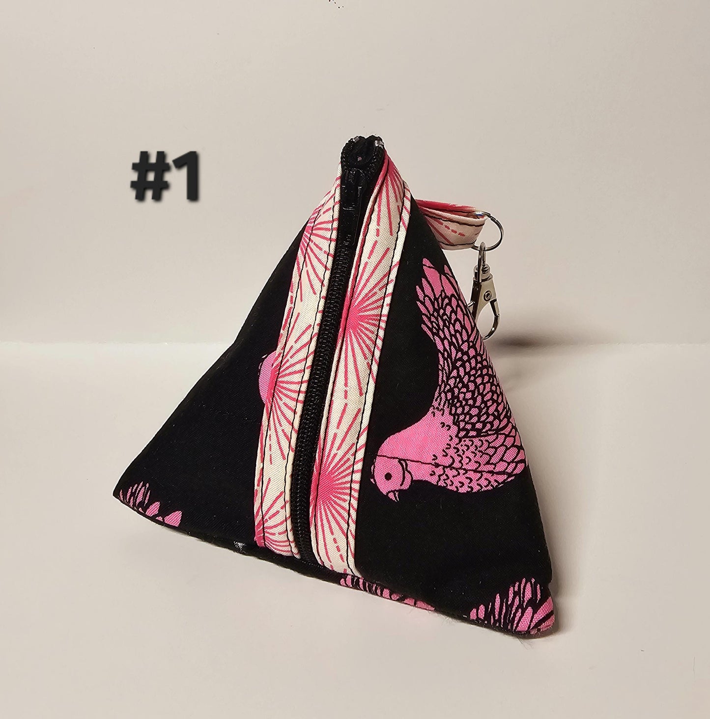 Pyramid Zippered Pouch, Coin Purse, Gifts for Her, Unique Gift, Ruby Star Society, Quilted Pouch, Christmas Gift, Stocking Stuffers, Floral