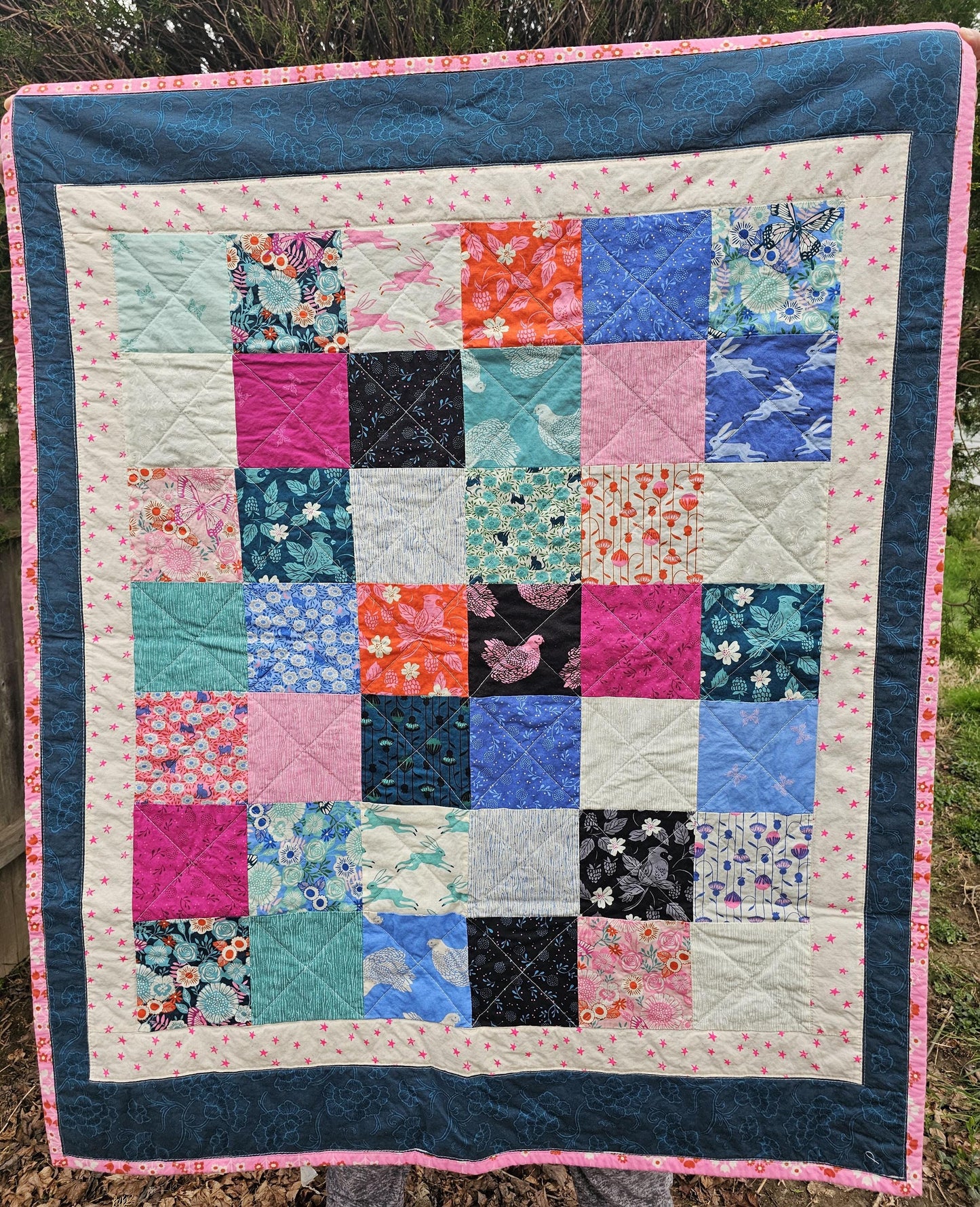 Handmade Quilt, Ruby Star Society Quilt, Backyard, Starry, Throw Quilt, Patchwork Quilt, Crib Quilt, Toddler Quilt, Handmade Gift for Girls