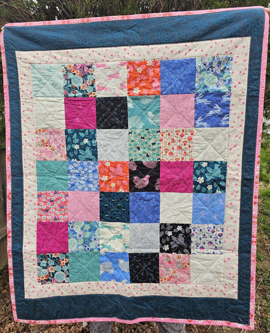 Handmade Quilt, Ruby Star Society Quilt, Backyard, Starry, Throw Quilt, Patchwork Quilt, Crib Quilt, Toddler Quilt, Handmade Gift for Girls