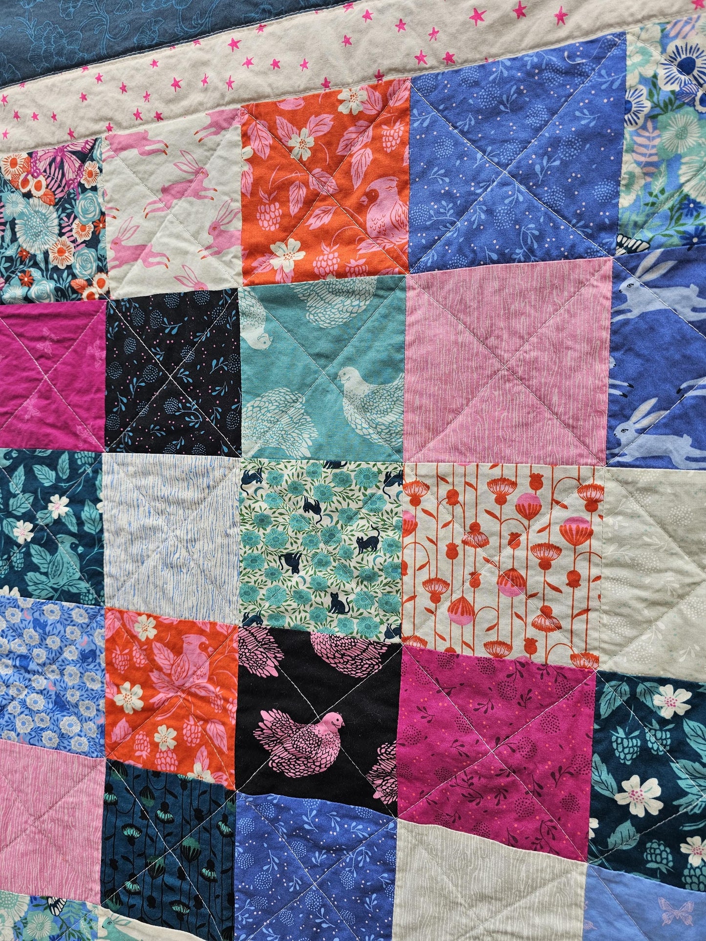Handmade Quilt, Ruby Star Society Quilt, Backyard, Starry, Throw Quilt, Patchwork Quilt, Crib Quilt, Toddler Quilt, Handmade Gift for Girls