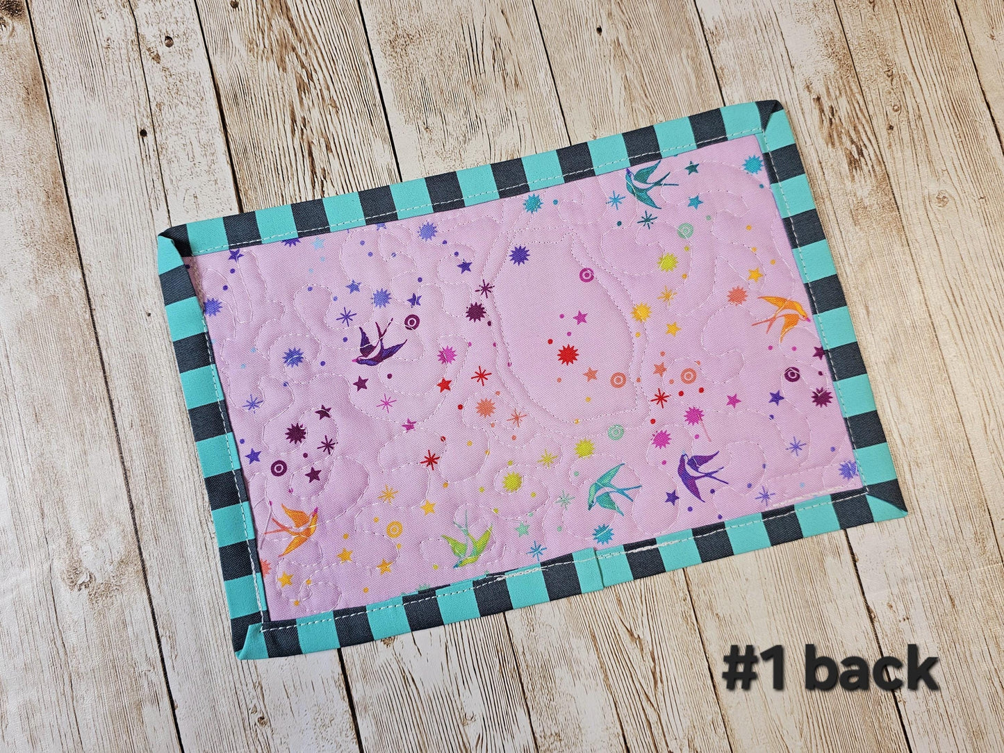 Tula Pink, Patchwork Quilted Mug Rug, Quilted Snack Mat, Tula Pink Everglow, Zuma, Pinkerville, Eden, Daydreamer, Fairy Dust
