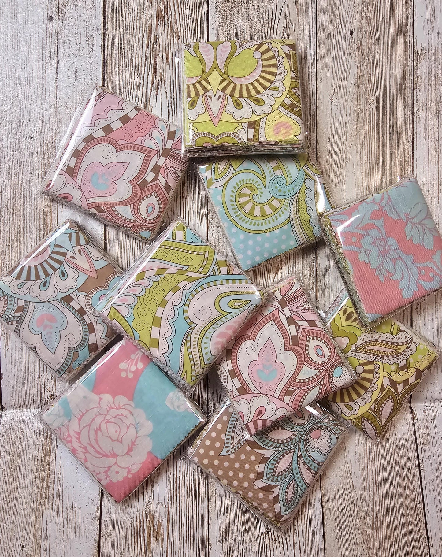 OOP Tula Pink HUSHABYE Mini Charm Packs, Fabric Squares, Destash Fabric, Scrap Packs, 100 Quilt Blocks, Out Of Print, Moda Fabric, Owl